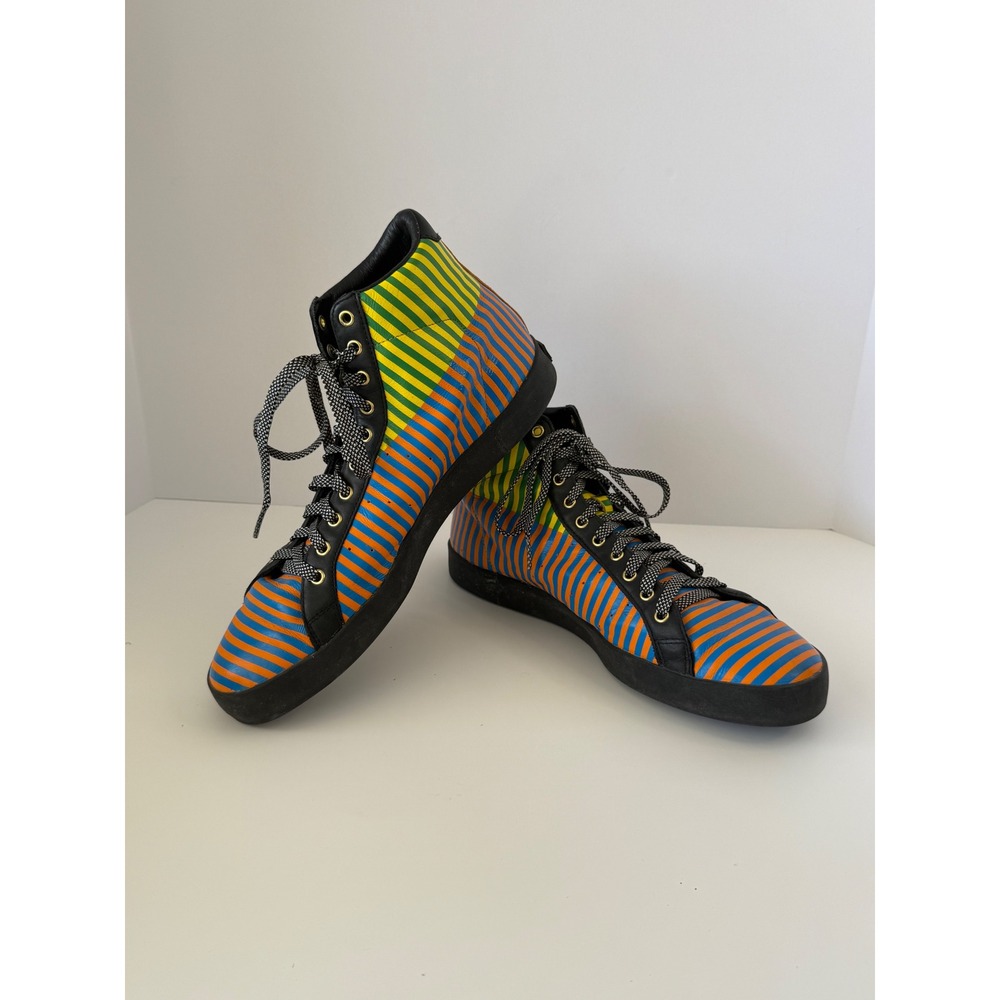 Adidas Opening Ceremony Rod Laver High Top Striped Leather Sneaker Men 11 Q34899